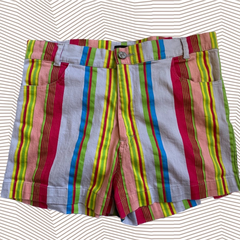 Motel Rocks High Waisted Striped Shorts Size Large